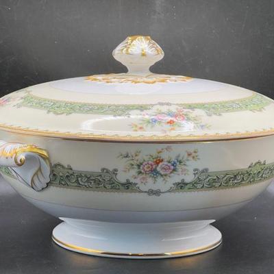 Covered Serving Bowl Meito Asama Shape ENID Japanese Bone China
