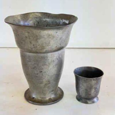 Pewter Vase & Cup
