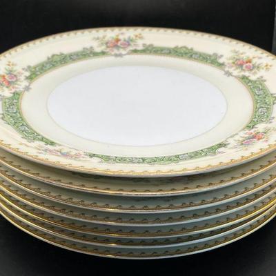 (7) 10” Dinner Plates Meito Asama Shape ENID Japanese Bone China
