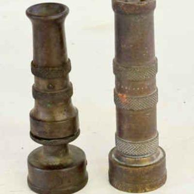 (2) Bronze Vintage Hoze Nozzles
