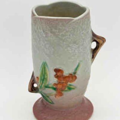 1940 Roseville Pottery Bittersweet Vase Gray/Red
