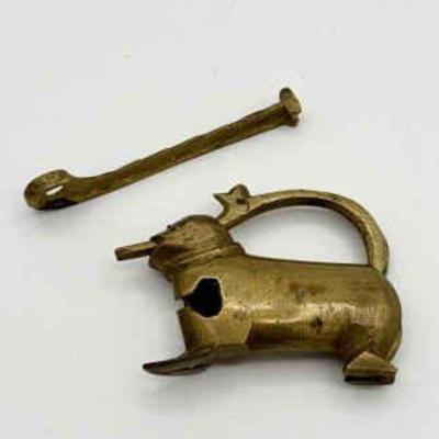 Chinese Brass Foo Dog Puzzle / Lock
