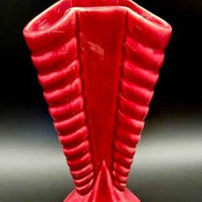 Shawnee Pottery Burgundy Fan Vase
