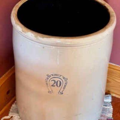 MASSIVE 20 Gallon Antique Stoneware Crock
