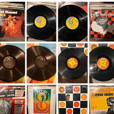 (18) 12” Vinyl Record Albums incl. Chubby Checker & Neil Diamond
