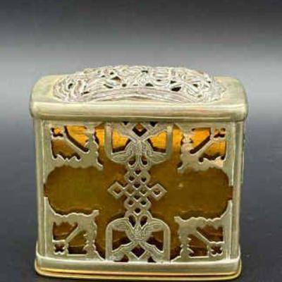 Chinese Metal Filigree Box
