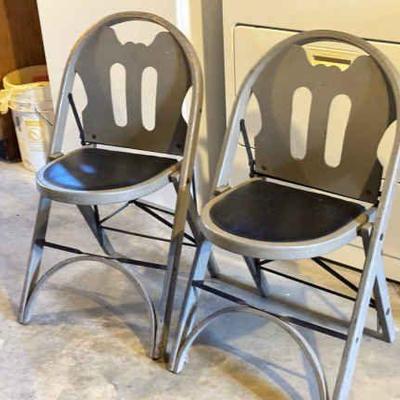 (2) Painted Wood Folding Chairs
