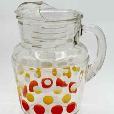 Hazel Atlas Ombre Polka Dot Pitcher
