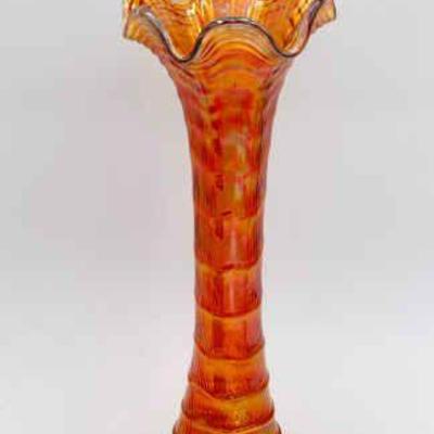 Imperial Marigold Carnival Swung Glass Vase
