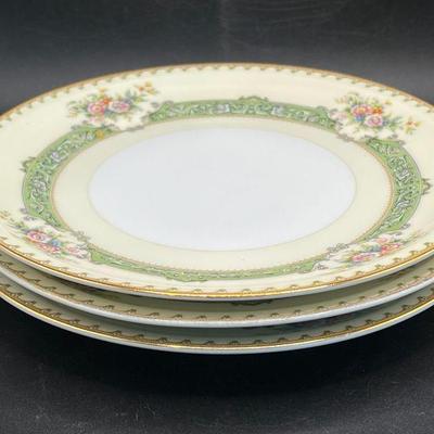 (3) 8” Salad Plates Meito Asama Shape ENID Japanese Bone China
