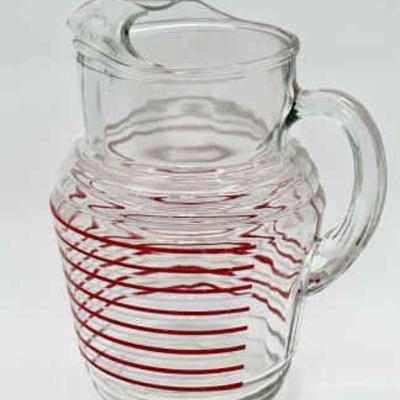Vintage Red Striped Pitcher
