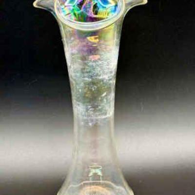 Vintage Iridescent Ruffled Vase
