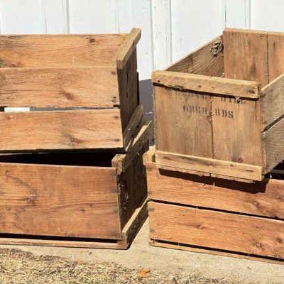 (4) Vintage Wood Crates
