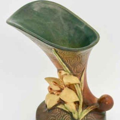 1940 Roseville Pottery Zephyr Cornucopia Green
