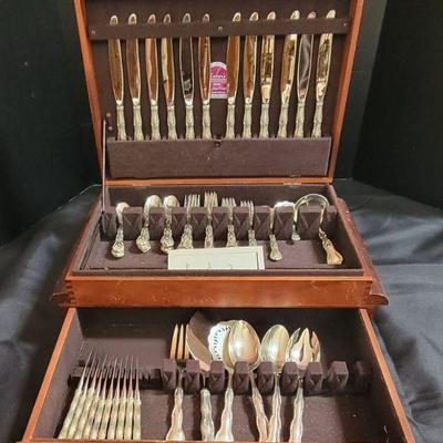 Gorham Sterling Silver "Rondo" Flatware w/ Nakan's Silverware Chest...