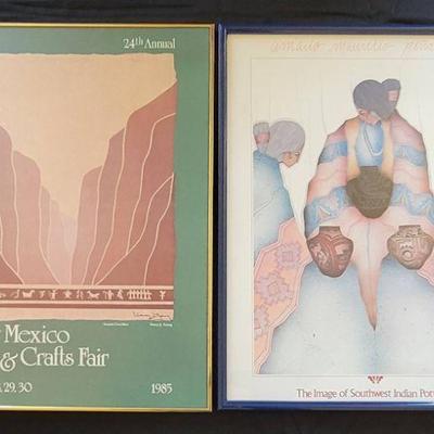 Two signed Southwestern prints. "New Mexico Arts & Craft Fair" print is signed by Nancy Young...