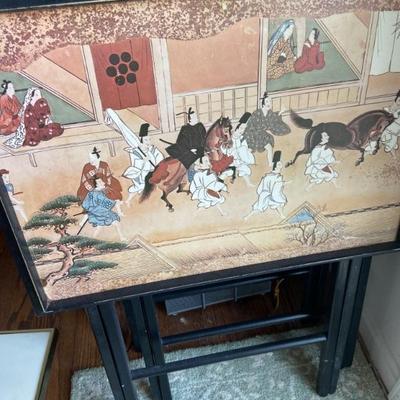 Midcentury Asian table trays
