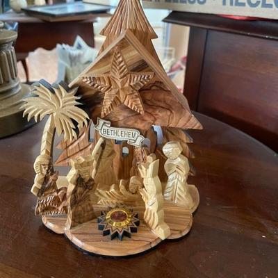 Olive wood nativity