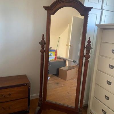 Wood floor length mirror 