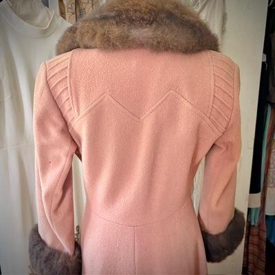 Vintage winter coat with fur cuffs and collar