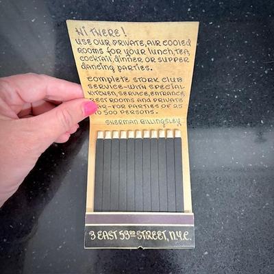 Vintage matchboxes - this is 1950s NYC Stork Club oversized matchbook