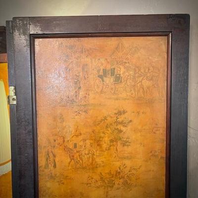 Antique 5-panel screen with European scenes