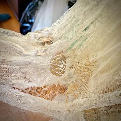 Embroidered lace detail from wedding dress
