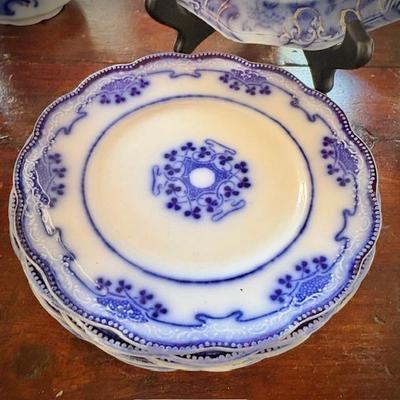 Antique flow blue china