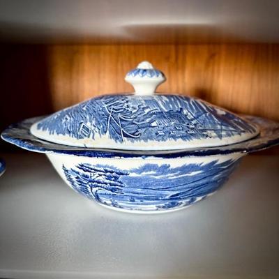 Wedgwood blue transferware china