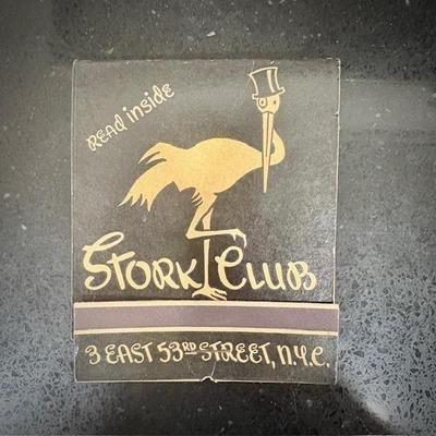 Vintage matchboxes - this is 1950s NYC Stork Club oversized matchbook