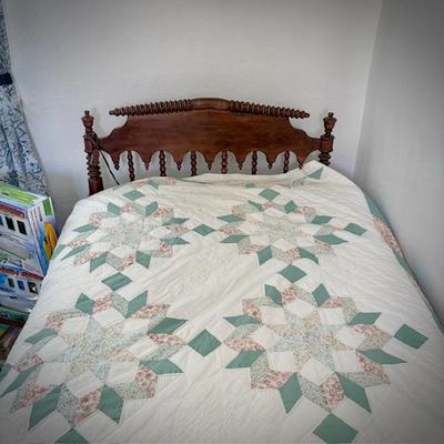 Antique twin bed with spindle detail