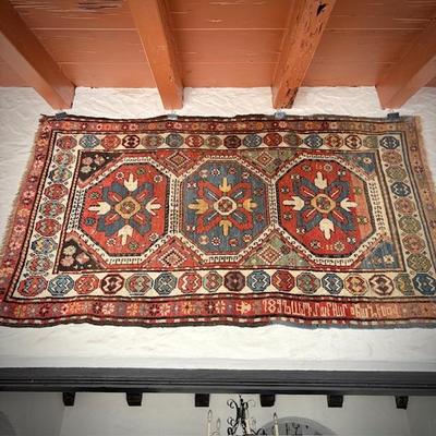 Persian wool Kilim Kazak Caucasian rug c. 1896