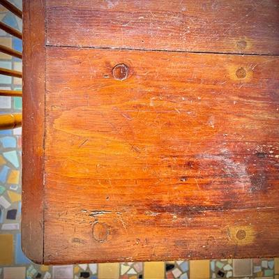 Antique trestle table and four chairs