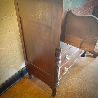 Antique flame mahogany butler's desk late 1800s
