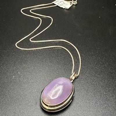 Lavender Jade and sterling setting