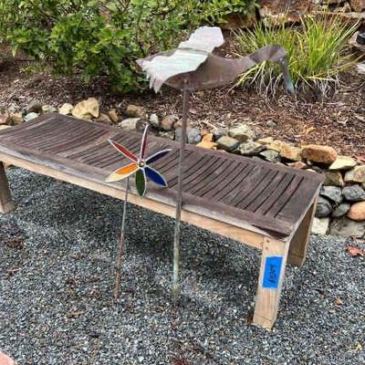 https://ctbids.com/estate-sale/34673/item/3897798/Bench-And-Decorative-Yard-Stakes