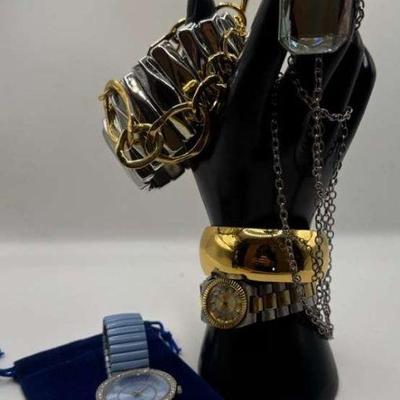 Vintage Whittnauer And Other Watch, Monet Bracelet, Vintage Cookie Lee Necklace, And More
