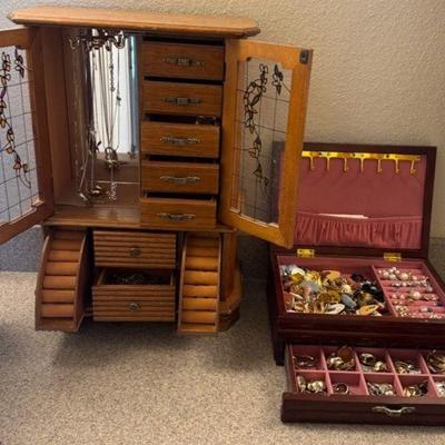 Vintage Jewelry Boxes Filled W/ Mystery Jewelry