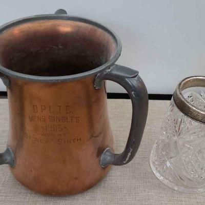 3-Handled Copper Jug And Silver Rimmed Mug Tennis Awards
