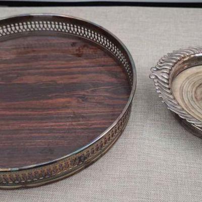 Sheffield MCM Serving Tray & Gorham Bottle Server