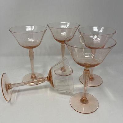 20 Five Pink Stemware Sherbet Glasses