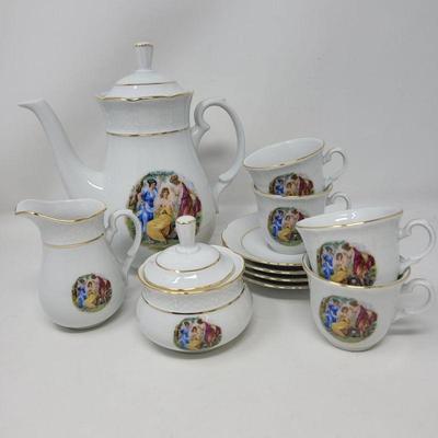 80 renaissance white glazed ceramic tea set
