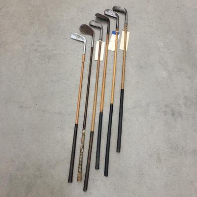 78 antique wood shaft golf clubs
