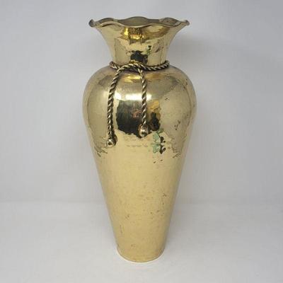 23 Hammered Brass Tall Vase