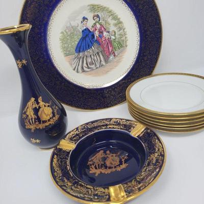 22 Limoges Porcelain Imperial  Plate 23k Gold Trim