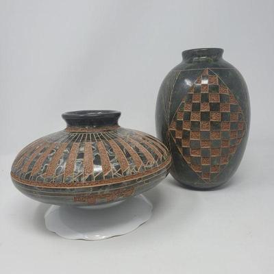 5 Pottery Vases San Juan de Oriente Nicaragua Gutierrez