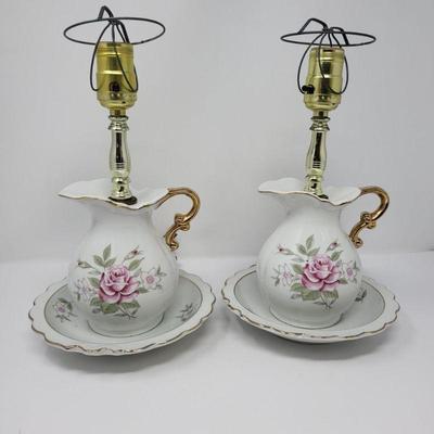 56 porcelain lamp pair