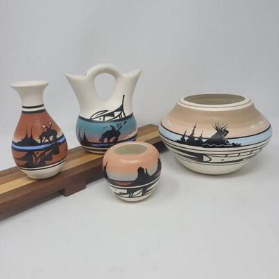 19 Hand Painted Navajo Southwest Pottery 1990s