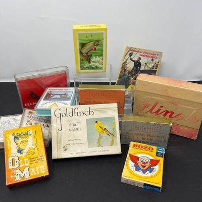 Games with vintage cards flinch old maid, bozo & more