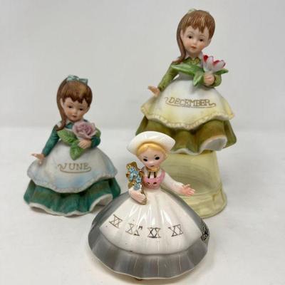 17 Trio Porcelain Girl Figurines Josef Lefton